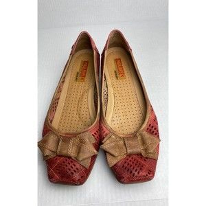 Pikolinos Red Laser Cut Shoes w/ Bow Ties